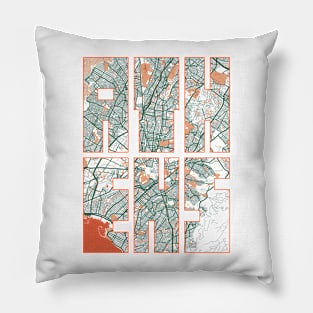 Athens, Greece City Map Typography - Bohemian Pillow