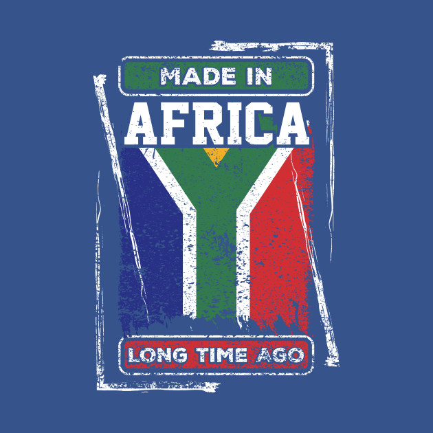 Africa Flag Born Distressed Novelty Gift - African Pride - T-Shirt