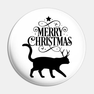 Merry christams black cat Pin