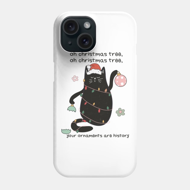 Naughty christmas black cat Phone Case by Pop Cult Store