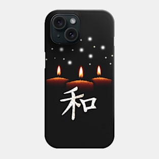 Kanji peace candles design Phone Case