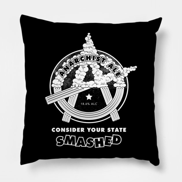 Anarchist Ale - Dark Bases Pillow by Meganpalmer