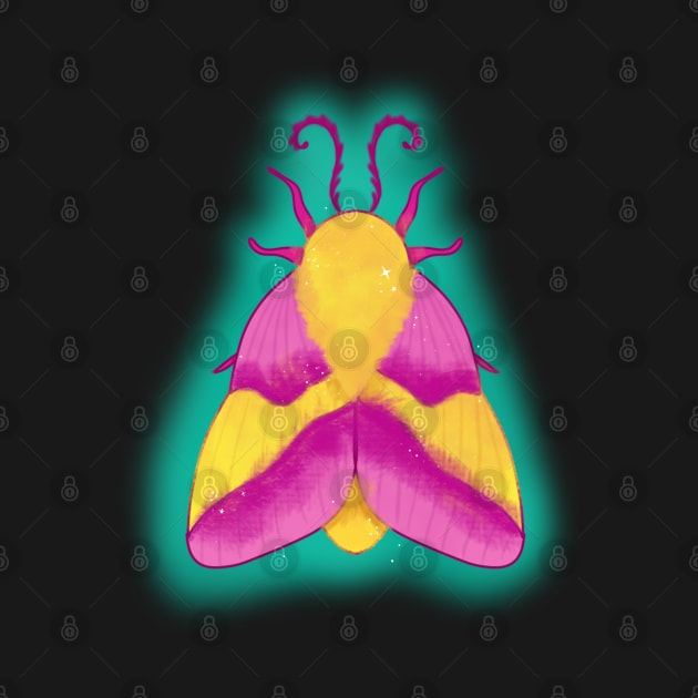 Rosy maple moth by CraftKrazie