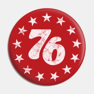 76 - Star Design (Worn White on Red) Pin