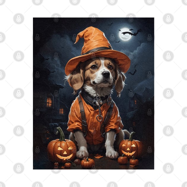 Halloween Pumpkin Dog by iconking