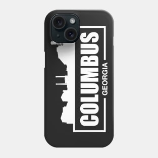 Columbus Georgia Downtown City Skyline Riverwalk Silhouette T-Shirt Phone Case