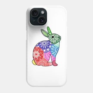 Rainbow rabbit mandala Phone Case