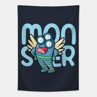 Blue Monster Funnya Tapestry