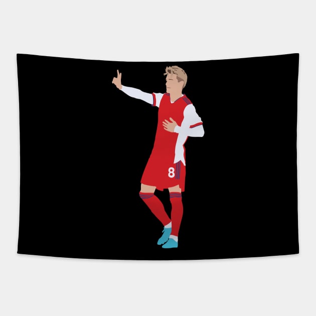 Martin Odegaard Arsenal No. 8 Tapestry by Jackshun