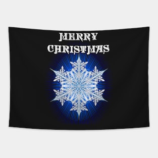 Merry Christmas With Snowflake Tapestry