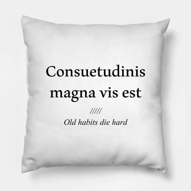 Consuetudinis magna vis est, old habits die hard Pillow by patpatpatterns