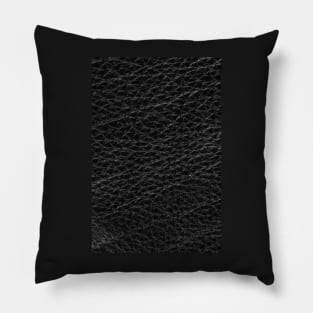 Natural qualitative black leather texture. Close up. Pillow