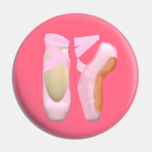 Ballerina Toe Shoes (Pink Background) Pin