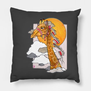 How's the weather up there? - tall giraffe shirt Pillow