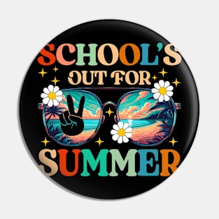 Retro Last Day Of School's Out For Summer Teacher Boys Girls Pin