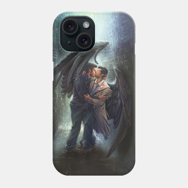 Destiel Kiss in the Rain Phone Case by GioGui