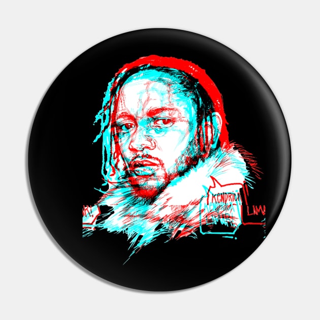 KENDRICK LAMAR GLITCHED 3D Pin by Basic Lee