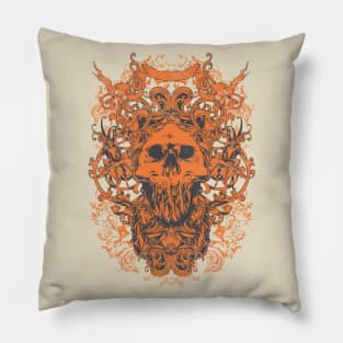 Floral Zombie Skull Pillow