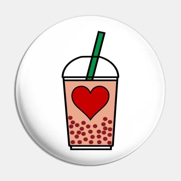 Love Boba Pin by FontfulDesigns