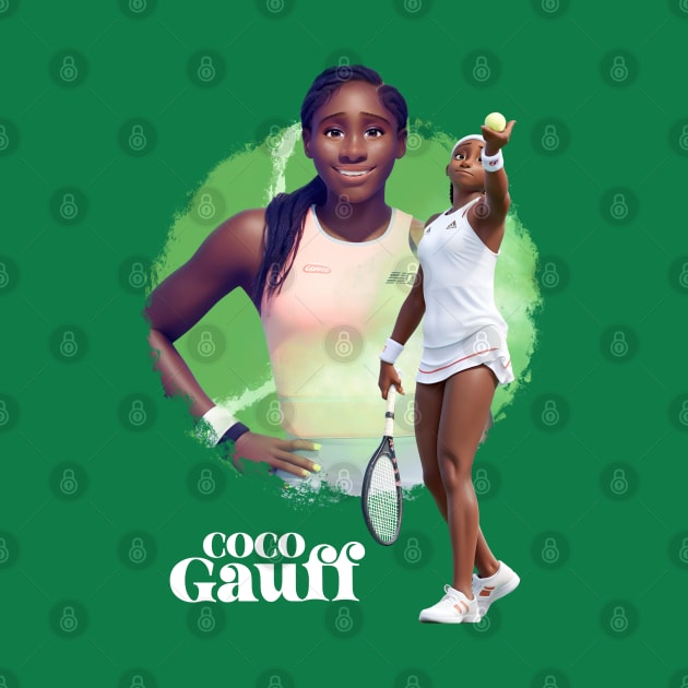 Coco Gauff anime cartoon by BAJAJU