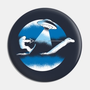 Cryptid Water Skiing Pin