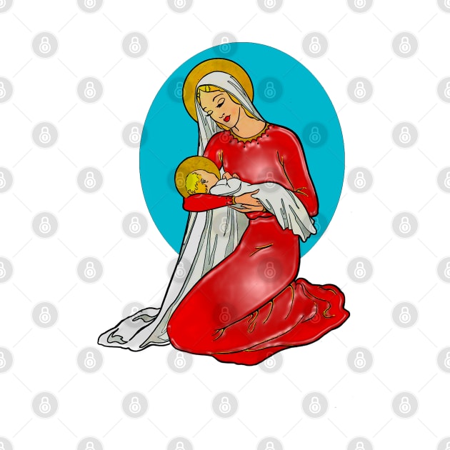 Our Lady and the baby Jesus in her arms by Marccelus