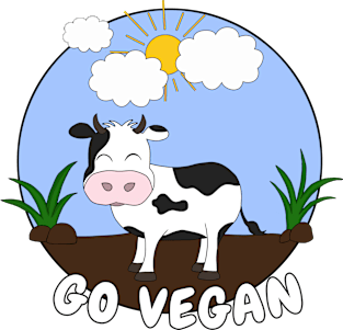 Go Vegan Cute Cow Magnet