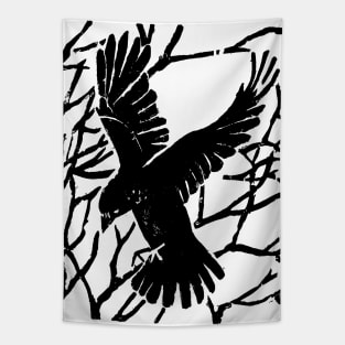 Crow Woodblock Tapestry