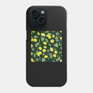 lemons on dark green Phone Case