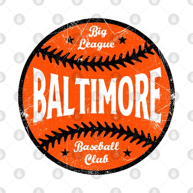 Baltimore Retro Big League Baseball - White by KFig21