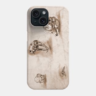 Skulls on vintage paper Phone Case