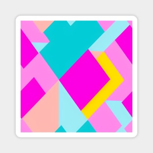 Pink Abstract Geometric Pattern Magnet