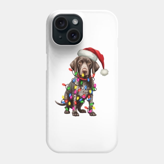 Christmas German Shorthaired Pointer Phone Case by Chromatic Fusion Studio