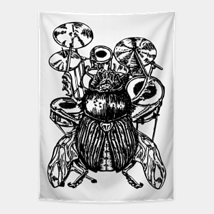 SEEMBO Beetle Playing Drums Drummer Drumming Musician Band Tapestry