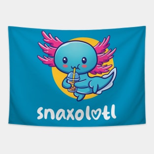 Snaxalotl hungry axolotl (on dark colors) Tapestry