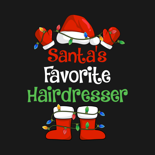 Santa's Favorite Hairdresser Funny Christmas Pajamas by cloverbozic2259lda