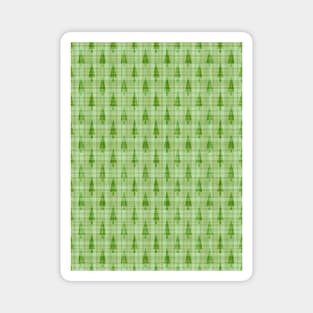 GREEN Plaid Christmas Trees Magnet