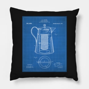 Coffee Percolator Patent - Coffee Shop Art - Blueprint Pillow