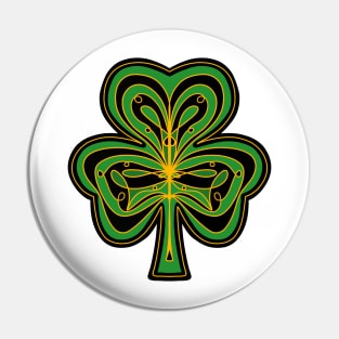 GREEN Shamrock St Patricks Day Pin