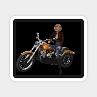 Girl motorcycle rider Magnet