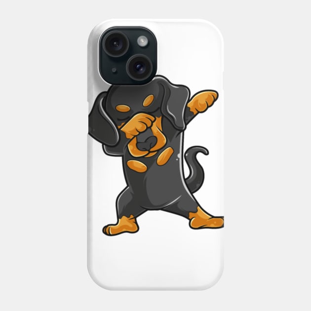 Cute Dabbing Dachshund Shirt Funny Dachshund Dab Phone Case by Nulian Sanchez