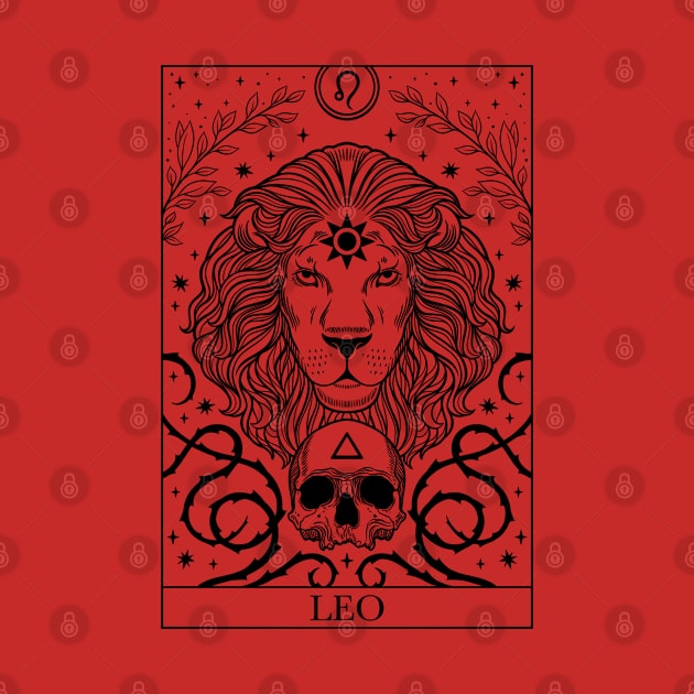 Zodiac sign tarot card Leo by OccultOmaStore