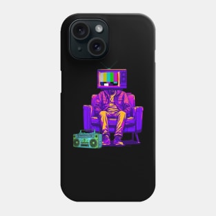 Tv Head Sitting On Retro Couch Phone Case