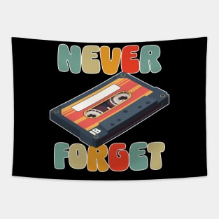 Never Forget the 80s Vintage Cassette Tape Tapestry
