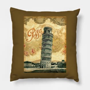 Vintage Travel Poster - Pisa Italy Pillow