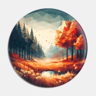 Low Poly Autumn Forest Pin