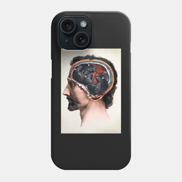 i went to college once, but all they found were rats in my head Phone Case by basementgalaxy