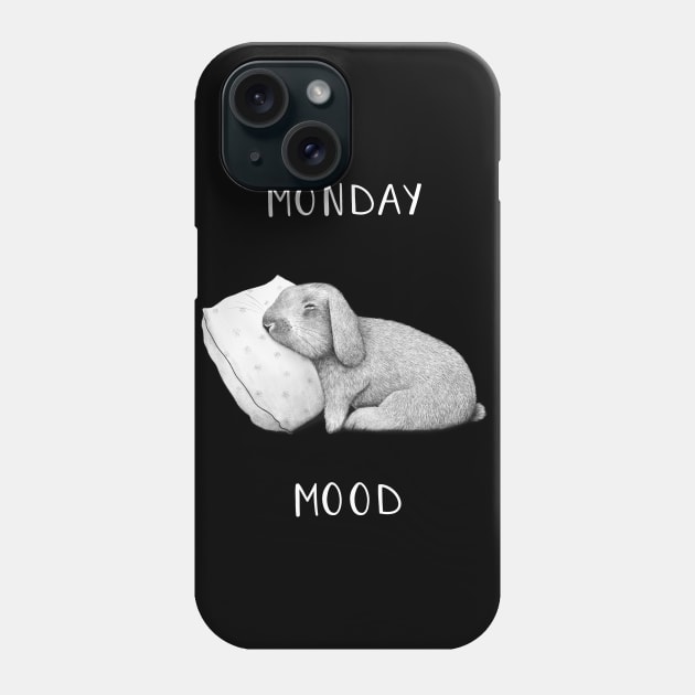 Monday mood on black Phone Case by kodamorkovkart