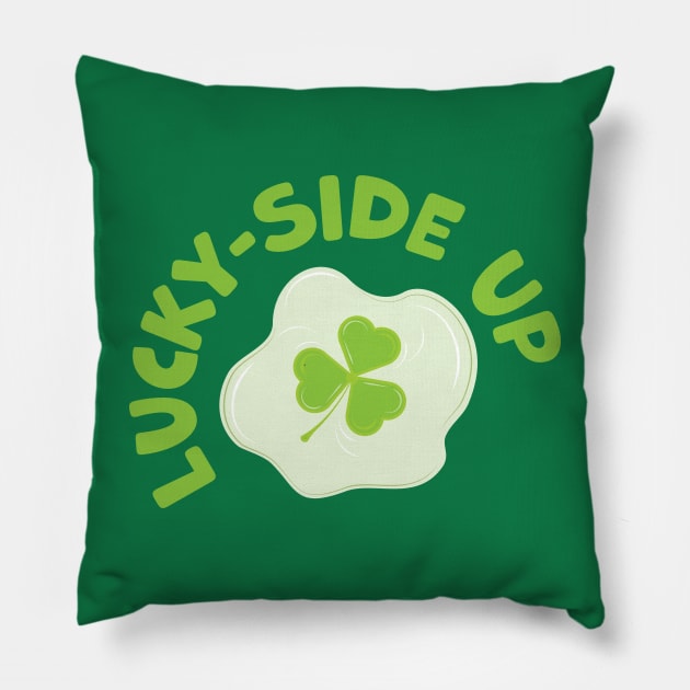 Lucky Side Up With a Three Leaf Clover Pillow by iamKaye