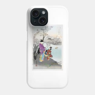 Admiring the Plum Blossom (1887–1896) print in high resolution by Ogata Gekko Phone Case